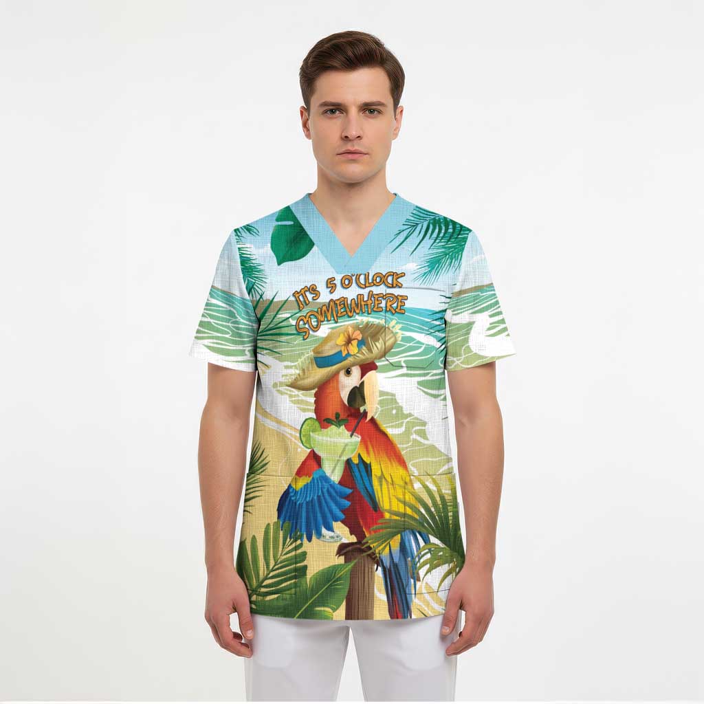 Aloha Hawaii It's 5 o'clock Somewhere Scrub Top - Polynesian Pride