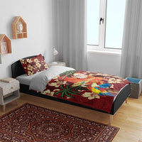 Crimson Red Tropical Christmas Hawaii Tapa Bedding Set Aloha Santa Drink Party LT7 - Polynesian Pride
