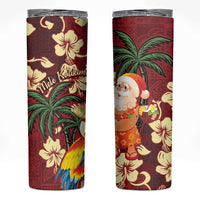 Crimson Red Tropical Christmas Hawaii Tapa Skinny Tumbler Aloha Santa Drink Party LT7 Red - Polynesian Pride