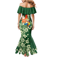 Moss Green Tropical Christmas Hawaii Tapa Family Matching Mermaid Dress and Hawaiian Shirt Aloha Santa Drink Party LT7 - Polynesian Pride