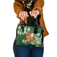 Moss Green Tropical Christmas Hawaii Tapa Shoulder Handbag Aloha Santa Drink Party - Polynesian Pride