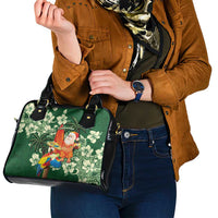 Moss Green Tropical Christmas Hawaii Tapa Shoulder Handbag Aloha Santa Drink Party - Polynesian Pride
