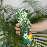Moss Green Tropical Christmas Hawaii Tapa Skinny Tumbler Aloha Santa Drink Party LT7 - Polynesian Pride