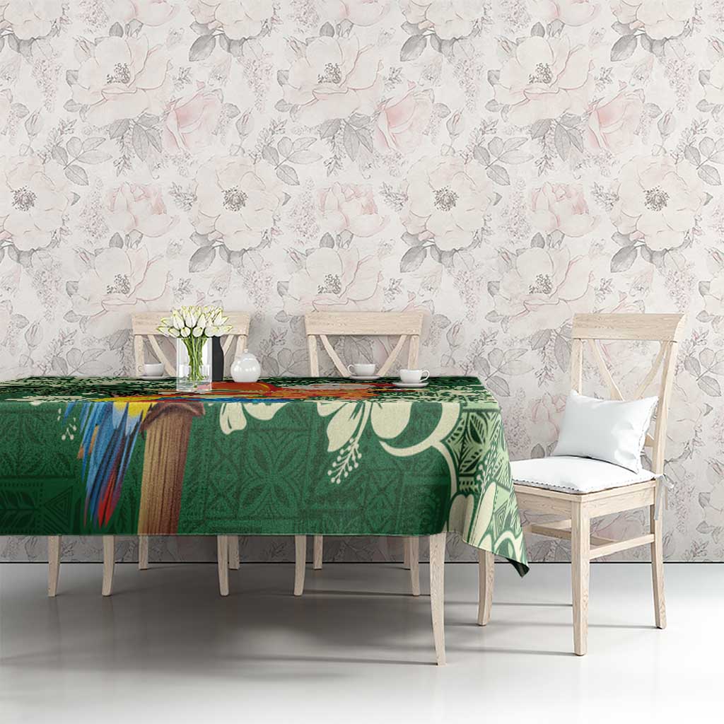 Moss Green Tropical Christmas Hawaii Tapa Tablecloth Aloha Santa Drink Party - Polynesian Pride