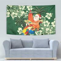 Moss Green Tropical Christmas Hawaii Tapa Tapestry Aloha Santa Drink Party LT7 - Polynesian Pride