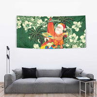 Moss Green Tropical Christmas Hawaii Tapa Tapestry Aloha Santa Drink Party LT7 - Polynesian Pride