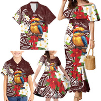 Felis Pasgua Guam Family Matching Mermaid Dress and Hawaiian Shirt Christmas Sihek Kingfisher with Guasali LT7 - Polynesian Pride