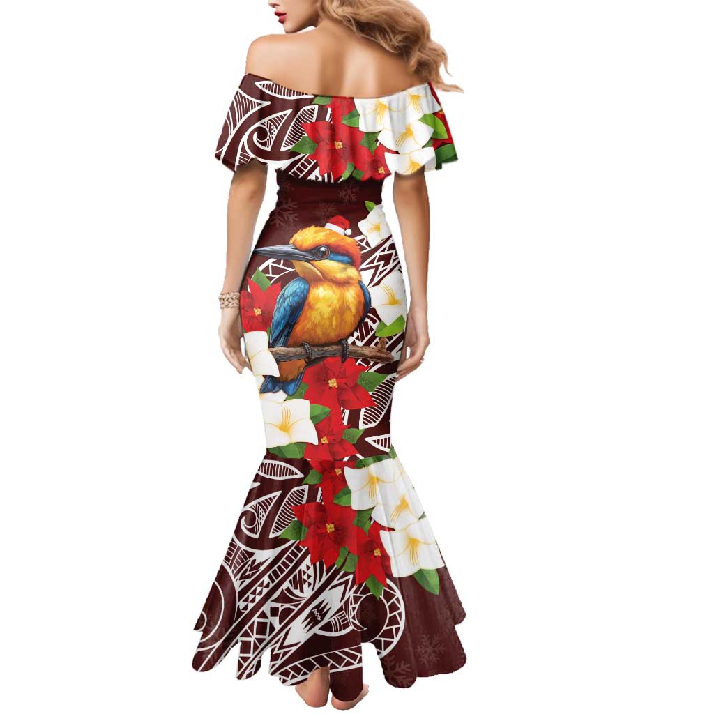 Felis Pasgua Guam Family Matching Mermaid Dress and Hawaiian Shirt Christmas Sihek Kingfisher with Guasali LT7 - Polynesian Pride