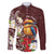 Felis Pasgua Guam Family Matching Off The Shoulder Long Sleeve Dress and Hawaiian Shirt Christmas Sihek Kingfisher with Guasali