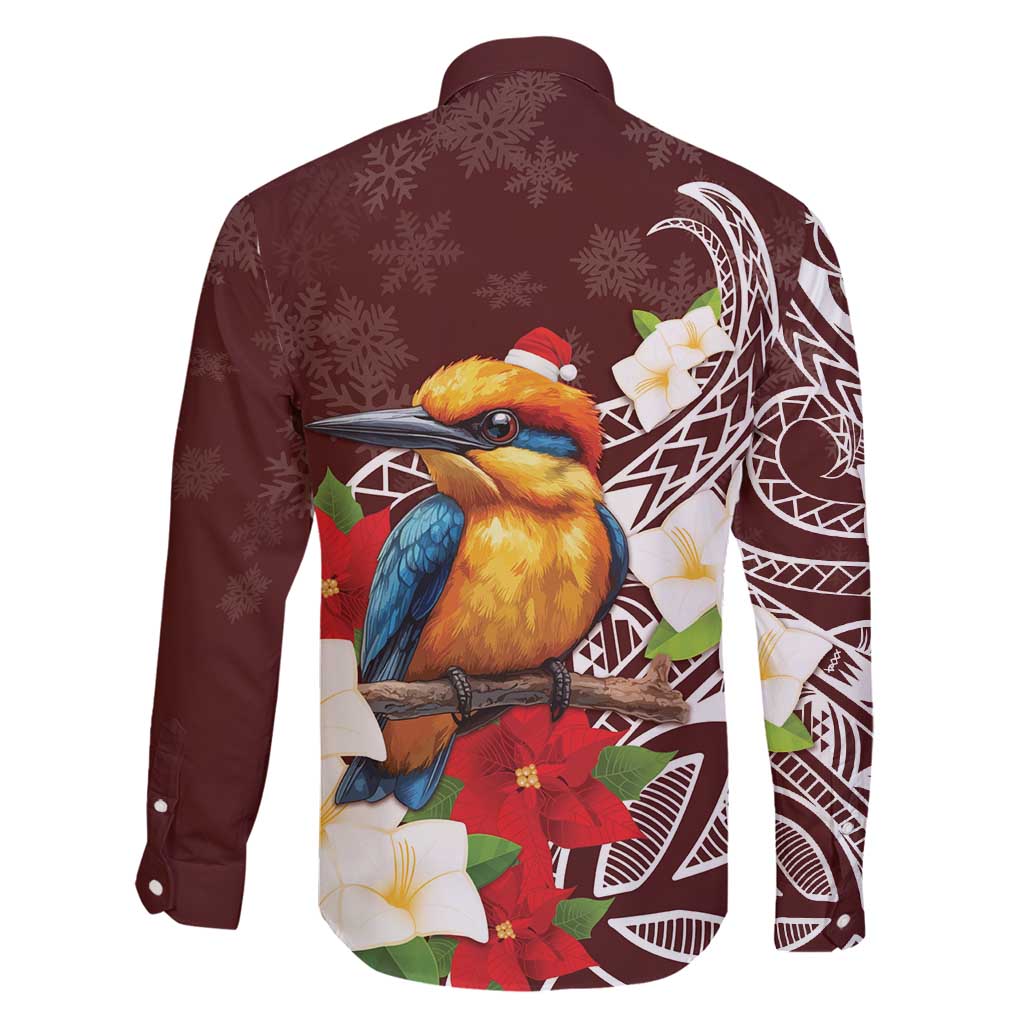 Felis Pasgua Guam Family Matching Off Shoulder Maxi Dress and Hawaiian Shirt Christmas Sihek Kingfisher with Guasali LT7 - Polynesian Pride