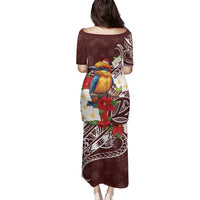 Felis Pasgua Guam Family Matching Puletasi and Hawaiian Shirt Christmas Sihek Kingfisher with Guasali LT7 - Polynesian Pride
