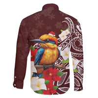 Felis Pasgua Guam Family Matching Short Sleeve Bodycon Dress and Hawaiian Shirt Christmas Sihek Kingfisher with Guasali LT7 - Polynesian Pride