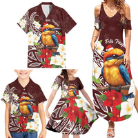 Felis Pasgua Guam Family Matching Summer Maxi Dress and Hawaiian Shirt Christmas Sihek Kingfisher with Guasali LT7 - Polynesian Pride