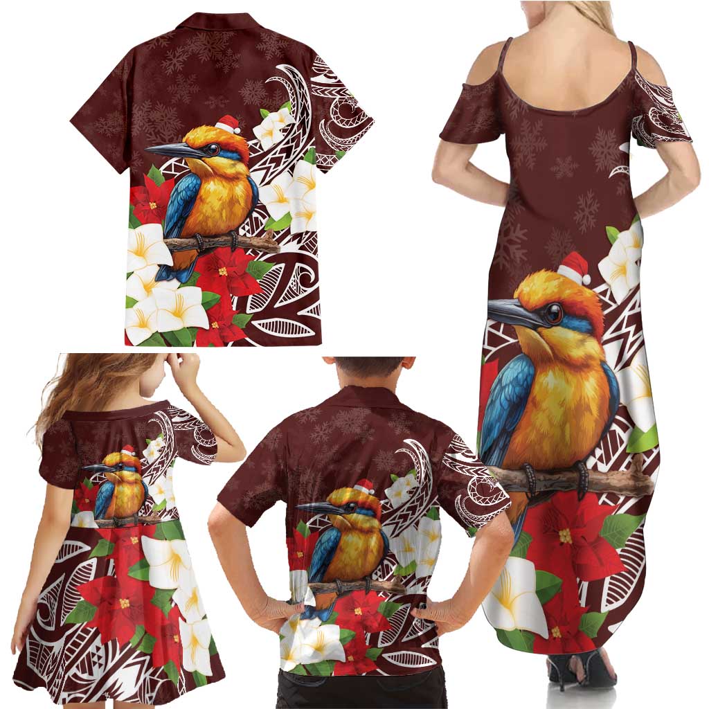 Felis Pasgua Guam Family Matching Summer Maxi Dress and Hawaiian Shirt Christmas Sihek Kingfisher with Guasali LT7 - Polynesian Pride