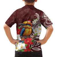 Felis Pasgua Guam Family Matching Tank Maxi Dress and Hawaiian Shirt Christmas Sihek Kingfisher with Guasali LT7 - Polynesian Pride
