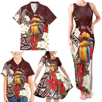 Felis Pasgua Guam Family Matching Tank Maxi Dress and Hawaiian Shirt Christmas Sihek Kingfisher with Guasali LT7 - Polynesian Pride