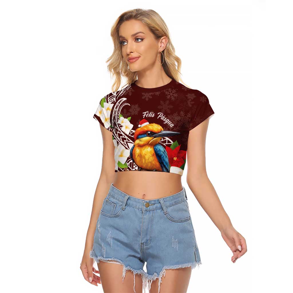 Felis Pasgua Guam Raglan Cropped T Shirt Christmas Sihek Kingfisher with Guasali