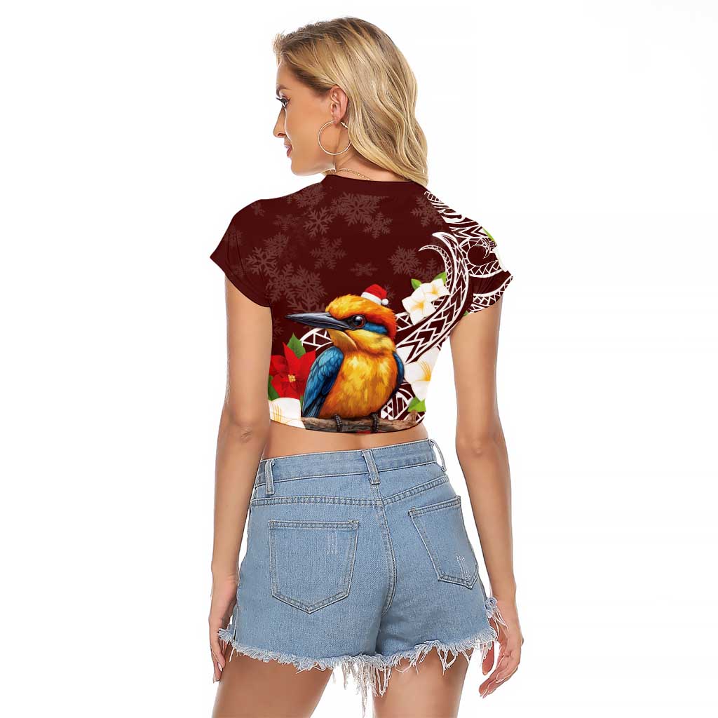 Felis Pasgua Guam Raglan Cropped T Shirt Christmas Sihek Kingfisher with Guasali
