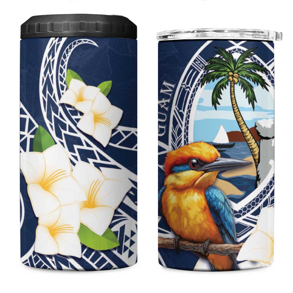 Hafa Adai Guam 4 in 1 Can Cooler Tumbler Sihek Guam Kingfisher with Guasali LT7