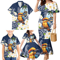 Hafa Adai Guam Family Matching Mermaid Dress and Hawaiian Shirt Sihek Guam Kingfisher with Guasali LT7 - Polynesian Pride