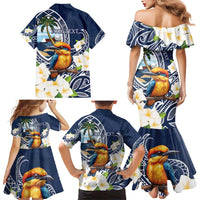 Hafa Adai Guam Family Matching Mermaid Dress and Hawaiian Shirt Sihek Guam Kingfisher with Guasali LT7 - Polynesian Pride