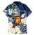 Hafa Adai Guam Family Matching Off The Shoulder Long Sleeve Dress and Hawaiian Shirt Sihek Guam Kingfisher with Guasali