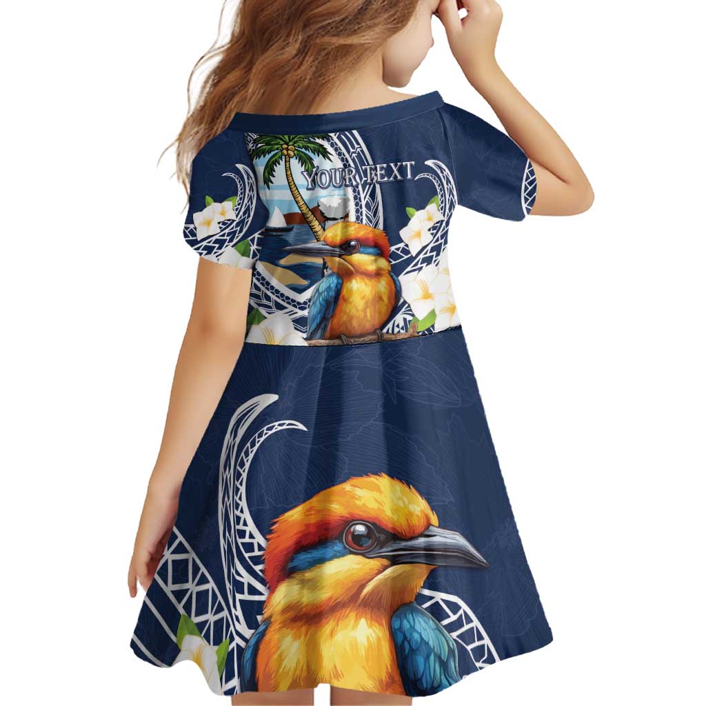 Hafa Adai Guam Family Matching Off Shoulder Short Dress and Hawaiian Shirt Sihek Guam Kingfisher with Guasali LT7 - Polynesian Pride