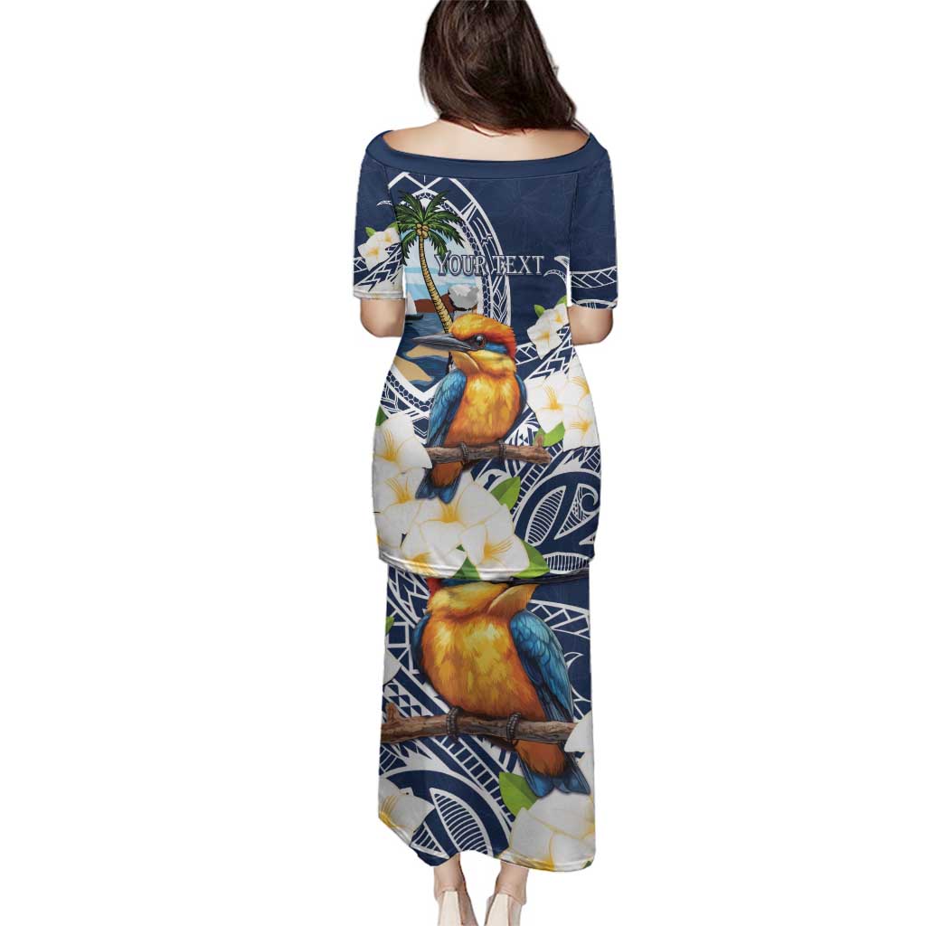 Hafa Adai Guam Family Matching Puletasi and Hawaiian Shirt Sihek Guam Kingfisher with Guasali LT7 - Polynesian Pride