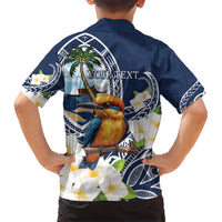 Hafa Adai Guam Kid Hawaiian Shirt Sihek Guam Kingfisher with Guasali