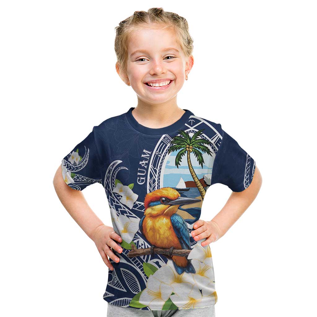 Hafa Adai Guam Kid T Shirt Sihek Guam Kingfisher with Guasali