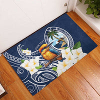 Hafa Adai Guam Rubber Doormat Sihek Guam Kingfisher with Guasali