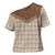 Aloha Hawaii Cowboys Paniolo Cross Shoulder Shirt Beige Palaka - Polynesian Pride