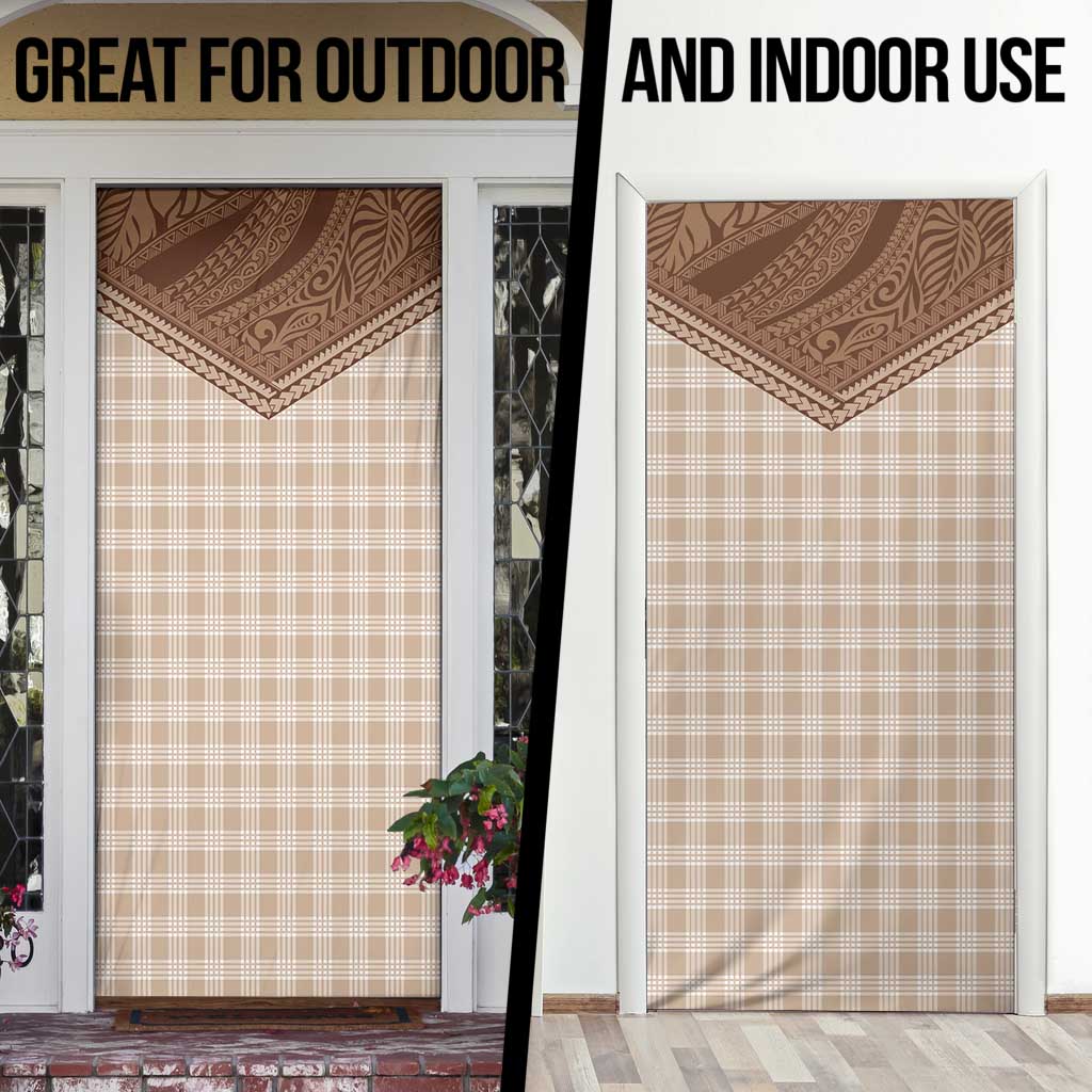 Aloha Hawaii Cowboys Paniolo Door Cover Beige Palaka - Polynesian Pride