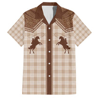 Aloha Hawaii Cowboys Paniolo Family Matching Short Sleeve Bodycon Dress and Hawaiian Shirt Beige Palaka LT7 Dad's Shirt - Short Sleeve Beige - Polynesian Pride