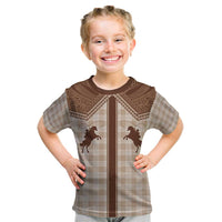 Aloha Hawaii Cowboys Paniolo Kid T Shirt Beige Palaka - Polynesian Pride
