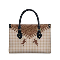 Aloha Hawaii Cowboys Paniolo Leather Bag Beige Palaka - Polynesian Pride