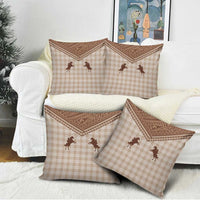Aloha Hawaii Cowboys Paniolo Pillow Cover Beige Palaka - Polynesian Pride