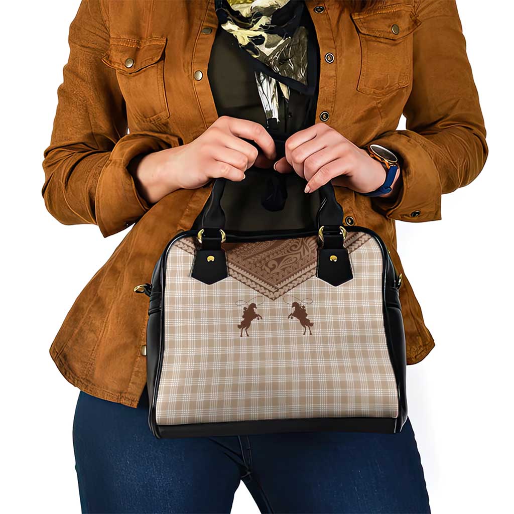 Aloha Hawaii Cowboys Paniolo Shoulder Handbag Beige Palaka - Polynesian Pride