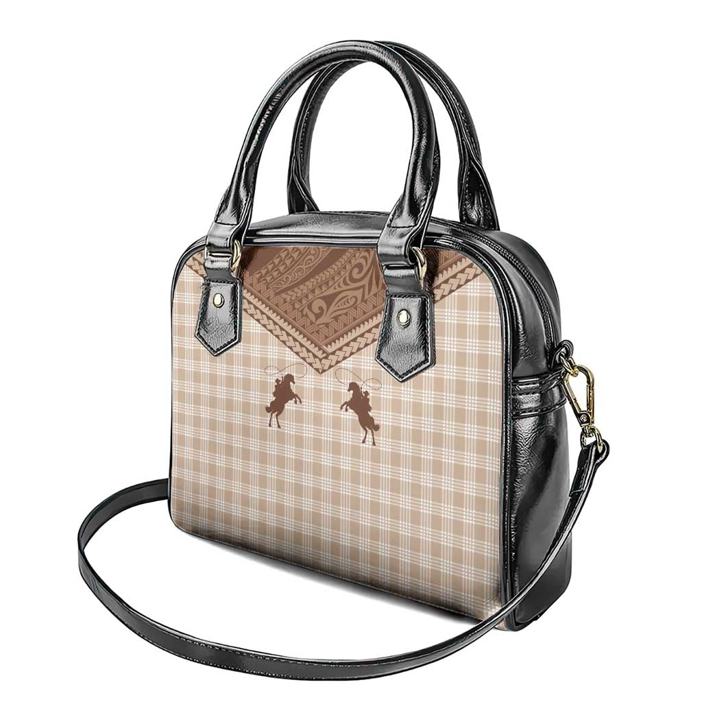 Aloha Hawaii Cowboys Paniolo Shoulder Handbag Beige Palaka - Polynesian Pride