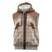 Aloha Hawaii Cowboys Paniolo Sleeveless Zip Hoodie Beige Palaka LT7