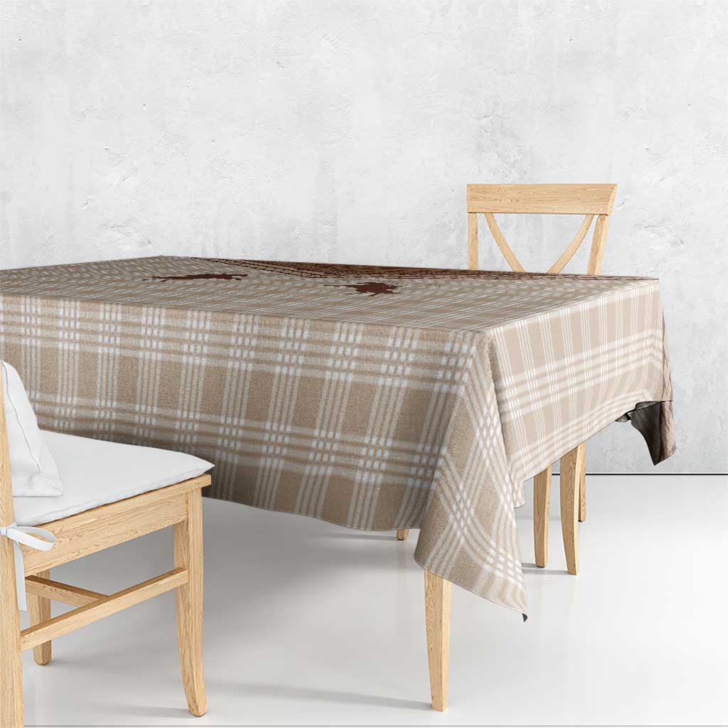 Aloha Hawaii Cowboys Paniolo Tablecloth Beige Palaka - Polynesian Pride