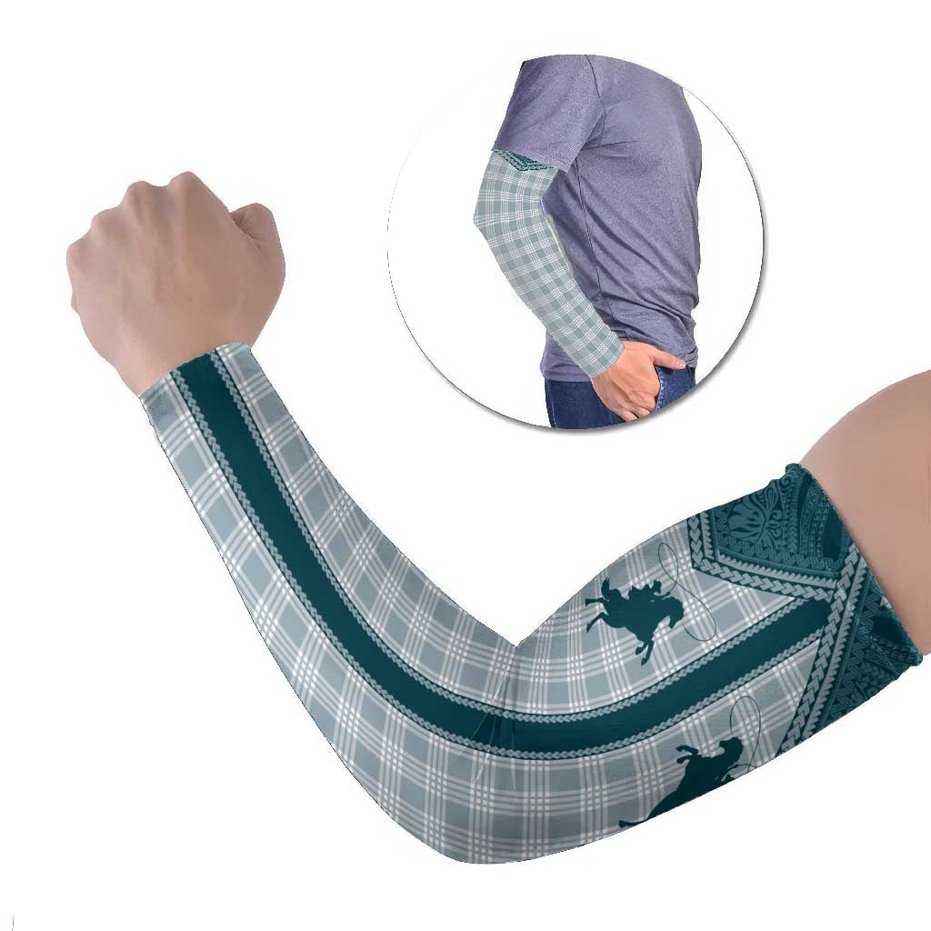 Aloha Hawaii Cowboys Paniolo Arm Sleeves Teal Palaka - Polynesian Pride