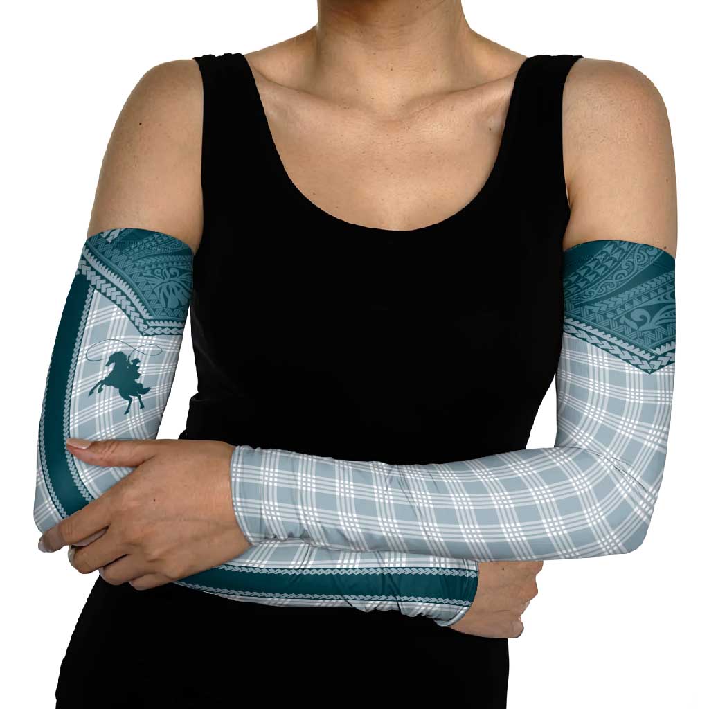Aloha Hawaii Cowboys Paniolo Arm Sleeves Teal Palaka - Polynesian Pride