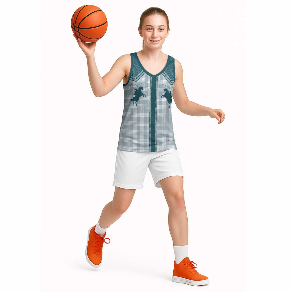 Aloha Hawaii Cowboys Paniolo Basketball Jersey Teal Palaka - Polynesian Pride