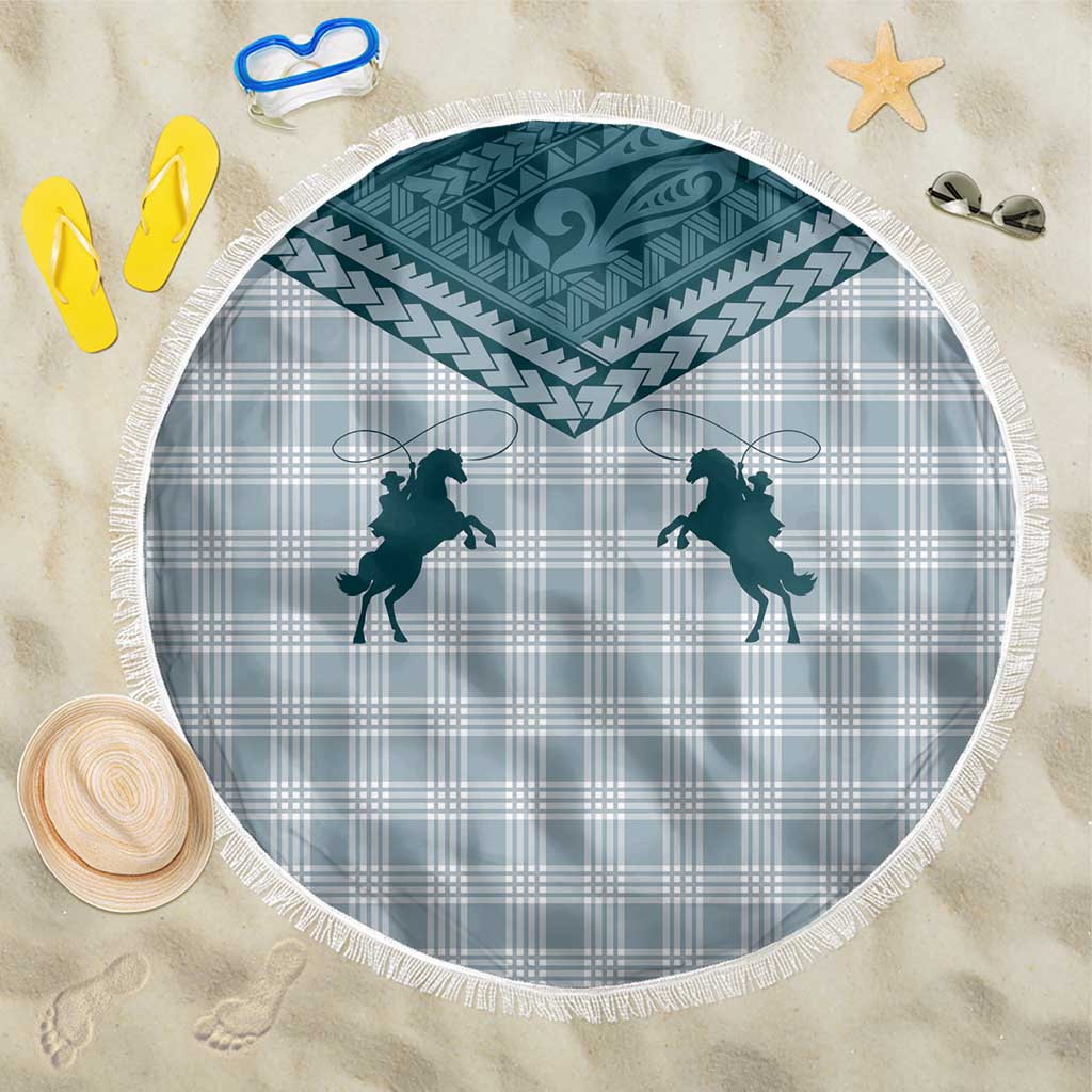 Aloha Hawaii Cowboys Paniolo Beach Blanket Teal Palaka - Polynesian Pride