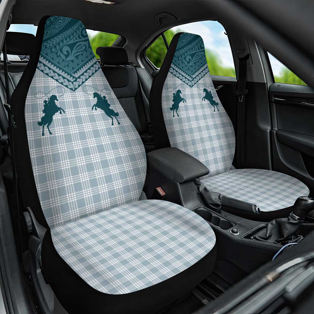 Aloha Hawaii Cowboys Paniolo Car Seat Cover Teal Palaka - Polynesian Pride