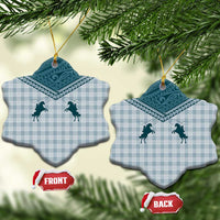 Aloha Hawaii Cowboys Paniolo Ceramic Ornament Teal Palaka - Polynesian Pride