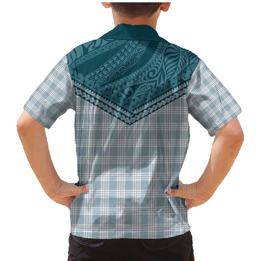 Aloha Hawaii Cowboys Paniolo Family Matching Mermaid Dress and Hawaiian Shirt Teal Palaka LT7 - Polynesian Pride