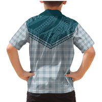 Aloha Hawaii Cowboys Paniolo Family Matching Mermaid Dress and Hawaiian Shirt Teal Palaka LT7 - Polynesian Pride
