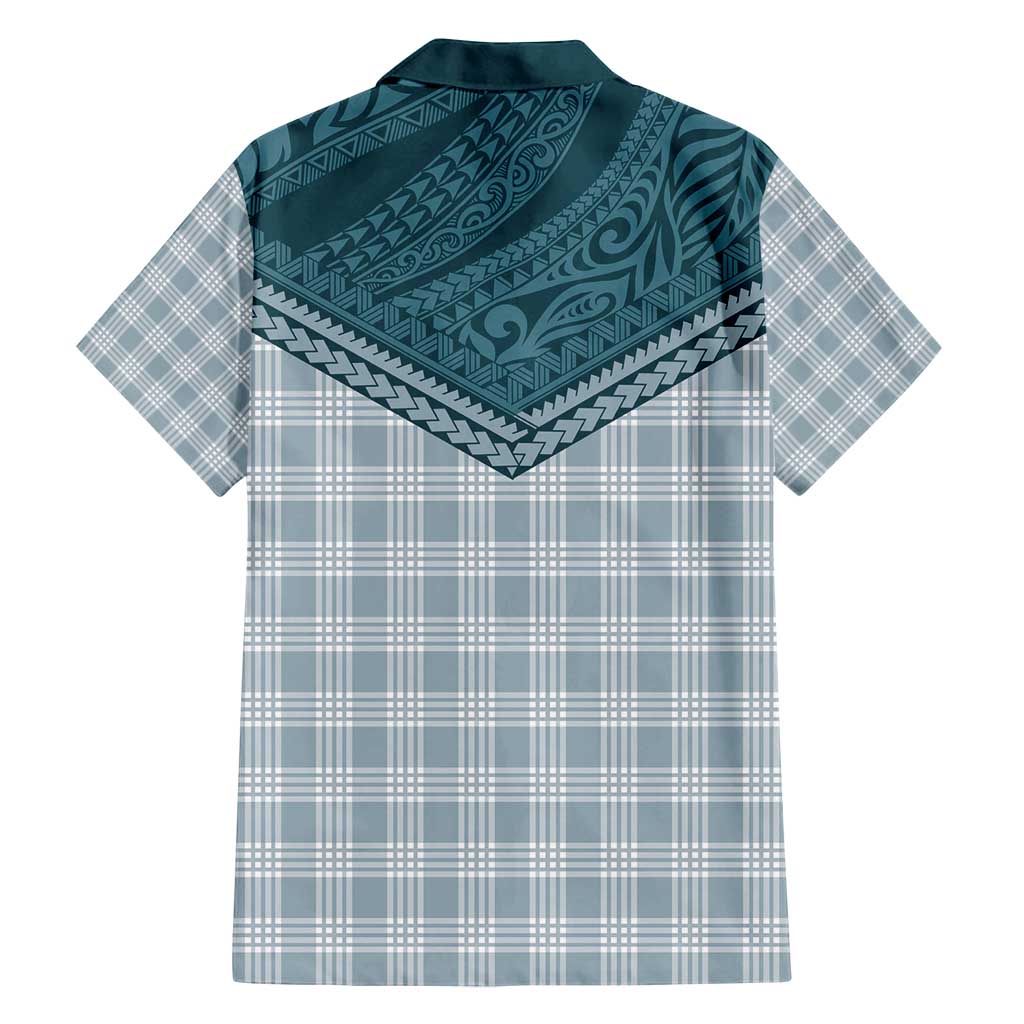 Aloha Hawaii Cowboys Paniolo Family Matching Off Shoulder Short Dress and Hawaiian Shirt Teal Palaka LT7 - Polynesian Pride